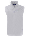 Los Angeles Chargers Cutter & Buck Charter Recycled Packable Mens Big & Tall Full Zip Vest Polished Medium Gray Mannequin Thumbnail Image