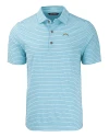 Los Angeles Chargers Cutter & Buck Forge Recycled Heather Stripe Four-Way Stretch Mens Polo Atlas Heather Mannequin Thumbnail Image