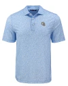 Los Angeles Chargers NFL Helmet Cutter & Buck Pike Recycled Flora Print Mens Big & Tall Polo Atlas Light Blue Mannequin Thumbnail Image