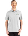 Los Angeles Chargers Cutter & Buck Advantage Refresh Recycled Cotton-Blend Pique Mens Big & Tall Polo CONCRETE Front Thumbnail Image