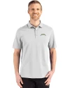 Los Angeles Chargers Cutter & Buck Advantage Refresh Recycled Cotton-Blend Pique Mens Big & Tall Polo CONCRETE Front Thumbnail Image