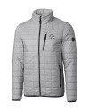 Los Angeles Chargers NFL Helmet Cutter & Buck Rainier Recycled Insulated Puffer Mens Big & Tall Full Zip Jacket Polished Medium Gray Mannequin Thumbnail Image