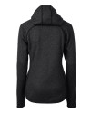 Los Angeles Chargers Cutter & Buck Mainsail Sweater-Knit Womens Full Zip Hooded Jacket Charcoal Heather Mannequin Back Thumbnail Image