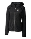 Los Angeles Chargers NFL Helmet Cutter & Buck Mainsail Sweater-Knit Womens Full Zip Hooded Jacket Charcoal Heather Mannequin Thumbnail Image
