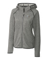 Los Angeles Chargers NFL Helmet Cutter & Buck Mainsail Sweater-Knit Womens Full Zip Hooded Jacket Polished Heather Mannequin Thumbnail Image