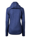 Los Angeles Chargers NFL Helmet Cutter & Buck Mainsail Sweater-Knit Womens Full Zip Hooded Jacket Tour Blue Heather Mannequin Back Thumbnail Image