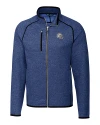 Los Angeles Chargers NFL Helmet Cutter & Buck Mainsail Sweater-Knit Mens Full Zip Jacket Tour Blue Heather Mannequin Thumbnail Image