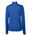 Los Angeles Chargers NFL Helmet Cutter & Buck Traverse Recycled Smooth Stretch Womens Quarter Zip Pullover Tour Blue Mannequin Back Thumbnail Image