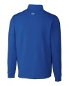 Los Angeles Chargers Cutter & Buck Traverse Recycled Smooth Stretch Mens Quarter Zip Pullover Tour Blue Mannequin Back Thumbnail Image