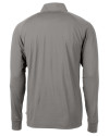 Los Angeles Chargers NFL Helmet Cutter & Buck Adapt Recycled Soft Knit Stretch  Mens Quarter Zip Pullover Elemental Grey Mannequin Back Thumbnail Image