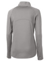 Los Angeles Chargers Cutter & Buck Adapt Recycled Soft Knit Stretch Womens Half Zip Pullover Polished Medium Gray Mannequin Back Thumbnail Image
