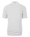 Los Angeles Chargers NFL Helmet Cutter & Buck Virtue Recycled Stripe Featherlight Pique Mens Big & Tall Polo Polished Medium Gray Mannequin Back Thumbnail Image