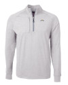 Los Angeles Chargers Cutter & Buck Adapt Recycled Soft Knit Stretch Mens Big & Tall Heathered Quarter Zip Pullover Polished Heather Mannequin Thumbnail Image