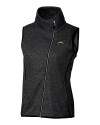 Los Angeles Chargers Cutter & Buck Mainsail Sweater-Knit Womens Full Zip Asymmetrical Vest Charcoal Heather Mannequin Thumbnail Image