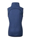 Los Angeles Chargers Cutter & Buck Mainsail Sweater-Knit Womens Full Zip Asymmetrical Vest Tour Blue Heather Mannequin Back Thumbnail Image