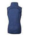 Los Angeles Chargers Cutter & Buck Mainsail Sweater-Knit Womens Full Zip Asymmetrical Vest Tour Blue Heather Mannequin Back Thumbnail Image