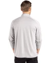 UC Davis - Cutter & Buck Coastline Recycled Double Peached Mens Quarter Zip Pullover CONCRETE Back Thumbnail Image
