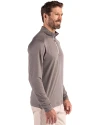 UC Davis - Cutter & Buck Coastline Recycled Double Peached Mens Quarter Zip Pullover Elemental Grey Side Thumbnail Image