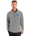 Kentucky Wildcats Cutter & Buck Forge Recycled Double Stripe Four-Way Stretch Mens Quarter Zip Pullover Black/White Front Thumbnail Image
