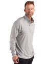 VCU Rams Cutter & Buck Forge Recycled Double Stripe Four-Way Stretch Mens Quarter Zip Pullover Polished/White Side Thumbnail Image