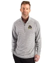 East Carolina Pirates Cutter & Buck Forge Recycled Double Stripe Four-Way Stretch Mens Quarter Zip Pullover Polished/White Front Thumbnail Image