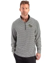UCF Knights Cutter & Buck Forge Recycled Double Stripe Four-Way Stretch Mens Quarter Zip Pullover Black/White Front Thumbnail Image