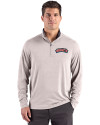 Delaware State Hornets Cutter & Buck Forge Recycled Four-Way Stretch Mens Quarter Zip Pullover Polished Heather Front Thumbnail Image