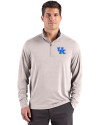 Kentucky Wildcats Cutter & Buck Forge Recycled Four-Way Stretch Mens Quarter Zip Pullover Polished Heather Front Thumbnail Image