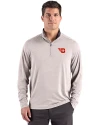 Dayton Flyers Cutter & Buck Forge Recycled Four-Way Stretch Mens Quarter Zip Pullover Polished Heather Front Thumbnail Image