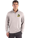 View image 4: Oregon Ducks Cutter & Buck Forge Recycled Four-Way Stretch Mens Quarter Zip Pullover Polished Heather Front