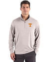 Tennessee Volunteers Cutter & Buck Forge Recycled Four-Way Stretch Mens Quarter Zip Pullover Polished Heather Front Thumbnail Image