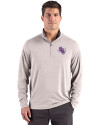 Stephen F Austin Lumberjacks Cutter & Buck Forge Recycled Four-Way Stretch Mens Quarter Zip Pullover Polished Heather Front Thumbnail Image
