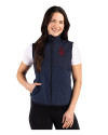 St Johns Red Storm Cutter & Buck Hunts Point Recycled Fleece Womens Hybrid Full Zip Vest Navy Blue Front Thumbnail Image