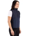 Virginia Cavaliers Cutter & Buck Hunts Point Recycled Fleece Womens Hybrid Full Zip Vest Navy Blue Side Thumbnail Image