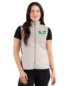North Dakota Cutter & Buck Hunts Point Recycled Fleece Womens Hybrid Full Zip Vest Polished Medium Gray Front Thumbnail Image