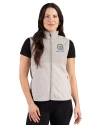 Albany State University Golden Rams Cutter & Buck Hunts Point Recycled Fleece Womens Hybrid Full Zip Vest Polished Medium Gray Front Thumbnail Image
