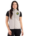 Southeastern Louisiana Lions Cutter & Buck Hunts Point Recycled Fleece Womens Hybrid Full Zip Vest Polished Medium Gray Front Thumbnail Image