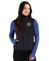 Marshall Thundering Herd Cutter & Buck Hunts Point Recycled Fleece Womens Hybrid Full Zip Vest Black Front Thumbnail Image