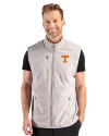 Tennessee Volunteers Cutter & Buck Hunts Point Recycled Fleece Mens Hybrid Full Zip Vest Polished Medium Gray Front Thumbnail Image