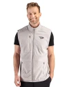 North Carolina Central Eagles Cutter & Buck Hunts Point Recycled Fleece Mens Hybrid Full Zip Vest Polished Medium Gray Front Thumbnail Image