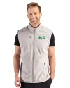 North Dakota Cutter & Buck Hunts Point Recycled Fleece Mens Hybrid Full Zip Vest Polished Medium Gray Front Thumbnail Image