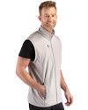Lamar Cardinals Cutter & Buck Hunts Point Recycled Fleece Mens Hybrid Full Zip Vest Polished Medium Gray Side Thumbnail Image