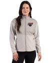 Clark Atlanta Panthers Cutter & Buck Hunts Point Recycled Fleece Womens Hybrid Full Zip Jacket Polished Medium Gray Front Thumbnail Image