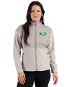 North Dakota Cutter & Buck Hunts Point Recycled Fleece Womens Hybrid Full Zip Jacket Polished Medium Gray Front Thumbnail Image