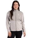 Air Force Falcons Cutter & Buck Hunts Point Recycled Fleece Womens Hybrid Full Zip Jacket Polished Medium Gray Front Thumbnail Image