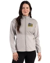 Drexel Dragons Cutter & Buck Hunts Point Recycled Fleece Womens Hybrid Full Zip Jacket Polished Medium Gray Front Thumbnail Image