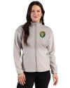 Southeastern Louisiana Lions Cutter & Buck Hunts Point Recycled Fleece Womens Hybrid Full Zip Jacket Polished Medium Gray Front Thumbnail Image