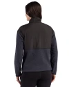 Boise State Broncos Cutter & Buck Hunts Point Recycled Fleece Womens Hybrid Full Zip Jacket Black Back Thumbnail Image