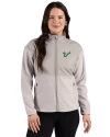South Florida Bulls Cutter & Buck Hunts Point Recycled Fleece Womens Hybrid Full Zip Jacket Polished Medium Gray Front Thumbnail Image