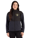 San Jose State Spartans Cutter & Buck Hunts Point Recycled Fleece Womens Hybrid Full Zip Jacket Black Front Thumbnail Image